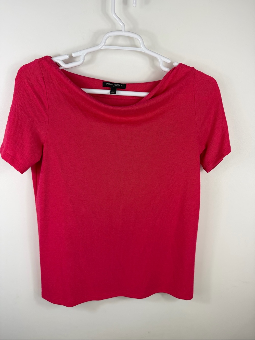 Banana Republic Short Sleeve Cowl Neck Top - Fuchsia